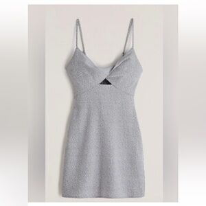 Abercrombie & Fitch Twist-Front Cut Out Mini Blue Floral Dress